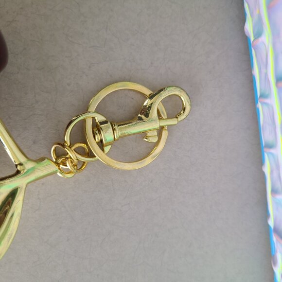 Dark Red Cherries Purse Charms and Key Ring Sparkly! - Picture 9 of 10